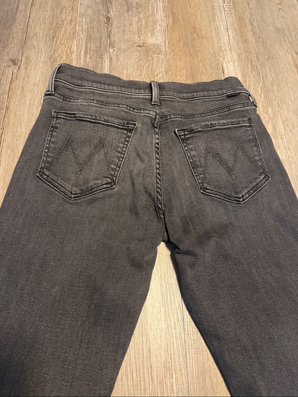 MOTHER Mid Rise Hiker Hover Washed Black Jeans
